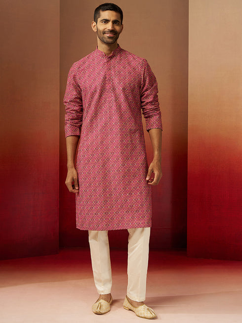 Men's Falsa Digital Print Kurta with Pyjama